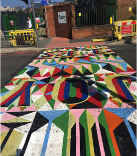 Painted road crossing Painted road crossing
